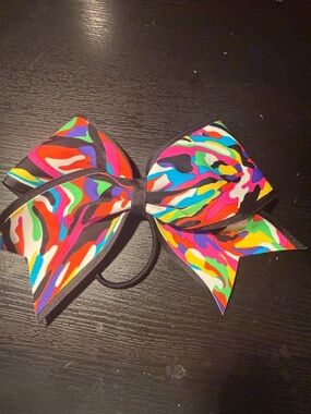Vibrant Multicolor Pattern Hair Bow